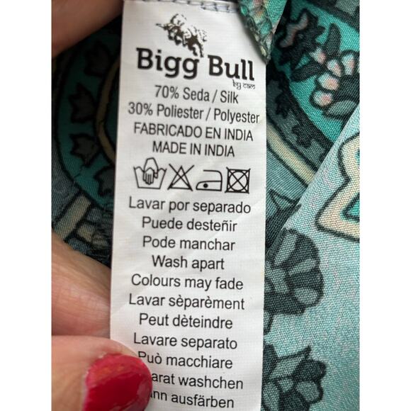 Bigg Bull dress, blue/rust, babydoll, coverup, bohemian, paisley, tropical - Picture 6 of 6